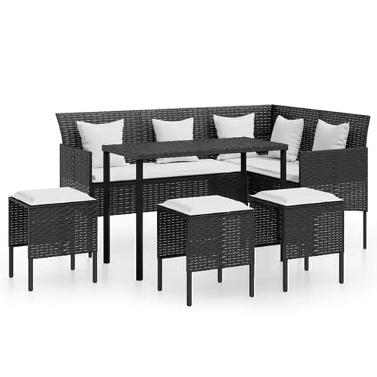 Nadra Rattan 5 Piece L-Shaped Couch Set With Cushions In Black_2