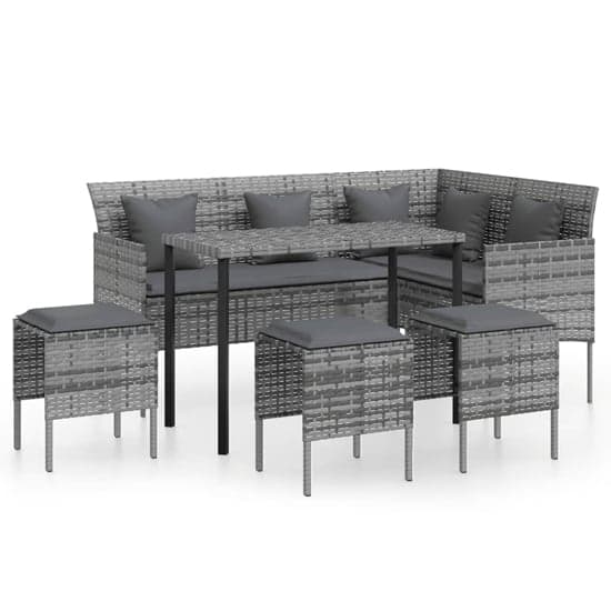 Nadra Rattan 5 Piece L-Shaped Couch Set With Cushions In Grey_2