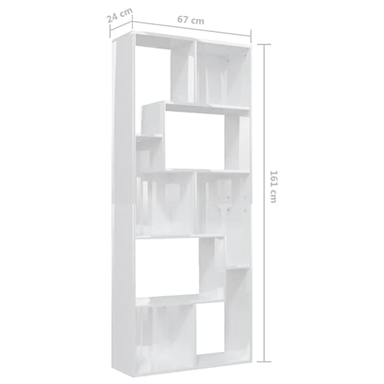 Nael High Gloss Bookcase And Shelving Unit In White_5
