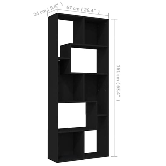 Nael Wooden Bookcase And Shelving Unit In Black_5