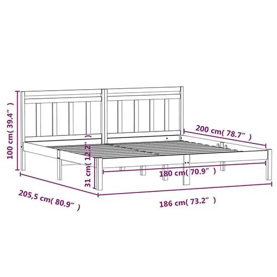 Naida Solid Pinewood Super King Size Bed In Black_6