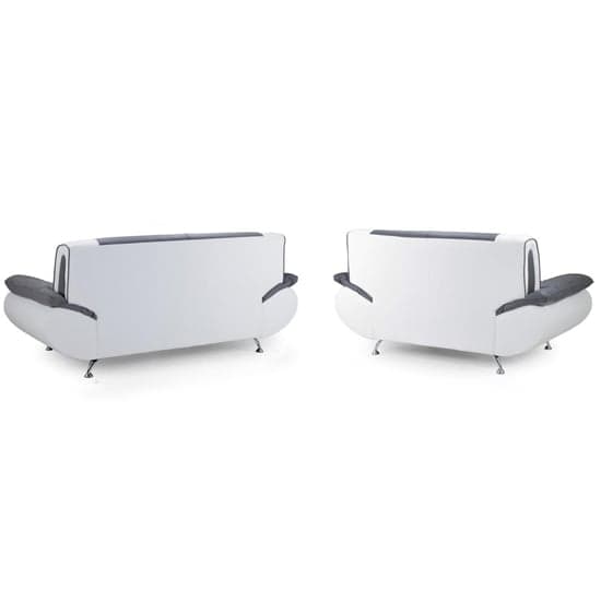 Nonoil Faux Leather 3+2 Seater Sofa Set In White And Grey_2