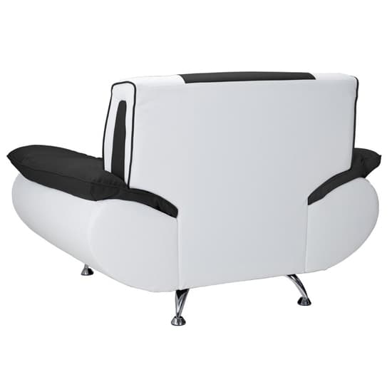 Naila Faux Leather Armchair In Black And White_2