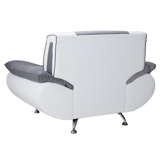 Naila Faux Leather Armchair In White And Grey_2