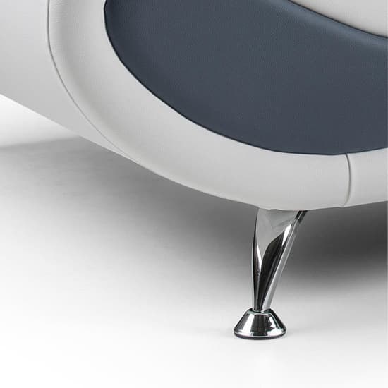 Naila Faux Leather Armchair In White And Grey_5