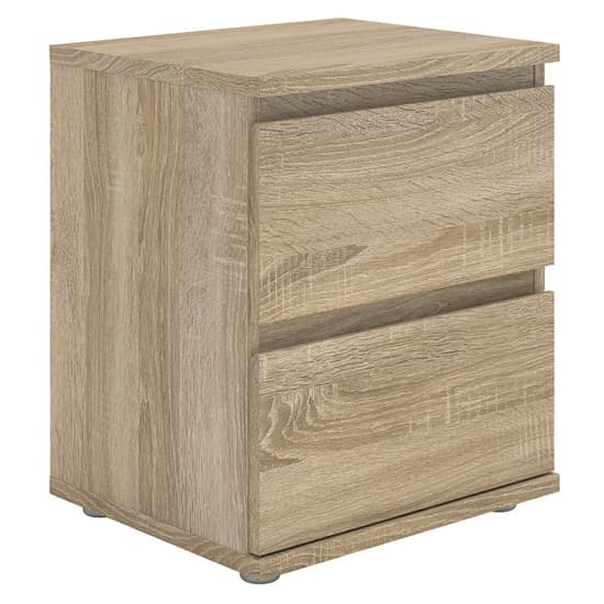 Naira Wooden Bedside Cabinet In Oak With 2 Drawers_2