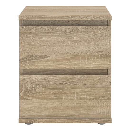 Naira Wooden Bedside Cabinet In Oak With 2 Drawers_3