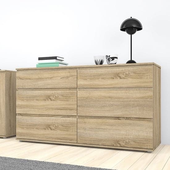 Naira Wooden Chest Of Drawers In Oak With 6 Drawers_2