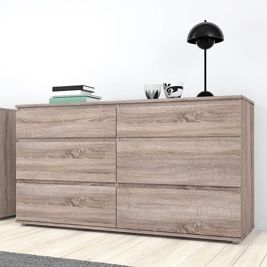 Naira Wooden Chest Of Drawers In Truffle Oak With 6 Drawers_1
