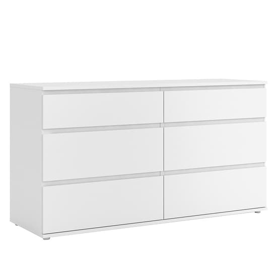 Naira Wooden Chest Of Drawers In White With 6 Drawers_4