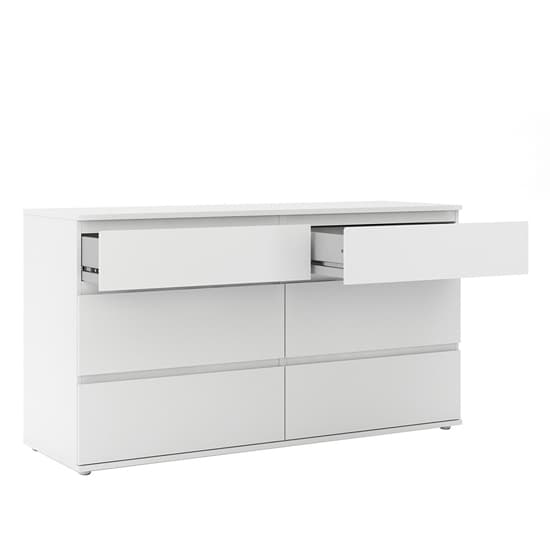 Naira Wooden Chest Of Drawers In White With 6 Drawers_5
