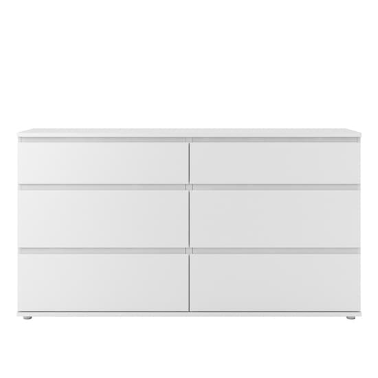 Naira Wooden Chest Of Drawers In White With 6 Drawers_6