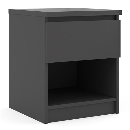 Nakou 1 Drawer 1 Shelf Bedside Cabinet In Matt Black_3
