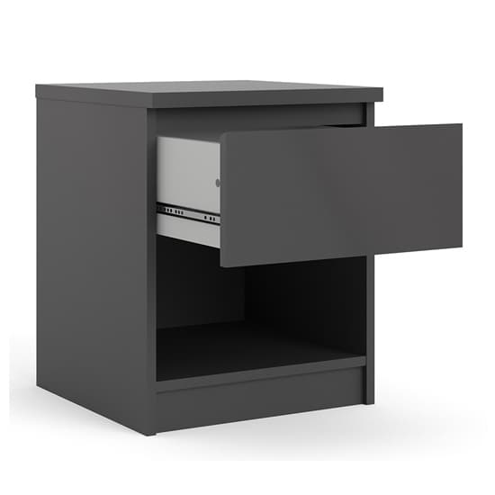 Nakou 1 Drawer 1 Shelf Bedside Cabinet In Matt Black_4