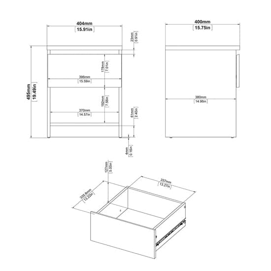 Nakou 1 Drawer 1 Shelf Bedside Cabinet In Matt Black_5