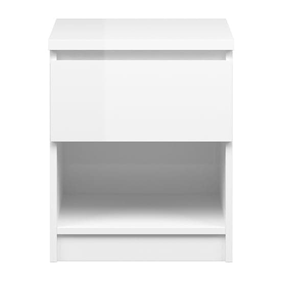 Nakou 1 Drawer 1 Shelf Bedside Cabinet In White High Gloss_2