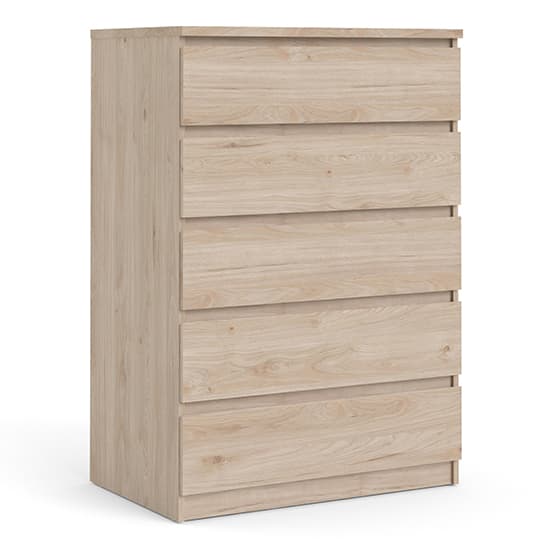 Nakou Wooden Chest Of 5 Drawers In Jackson Hickory Oak_3
