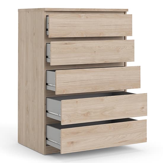 Nakou Wooden Chest Of 5 Drawers In Jackson Hickory Oak_4