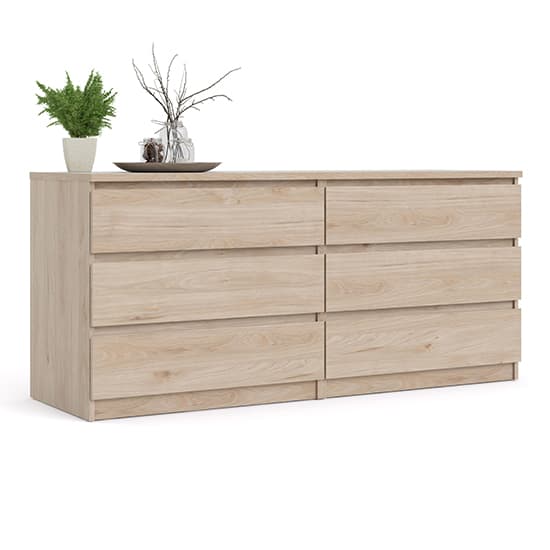 Nakou Wooden Chest Of 6 Drawers In Jackson Hickory Oak_2