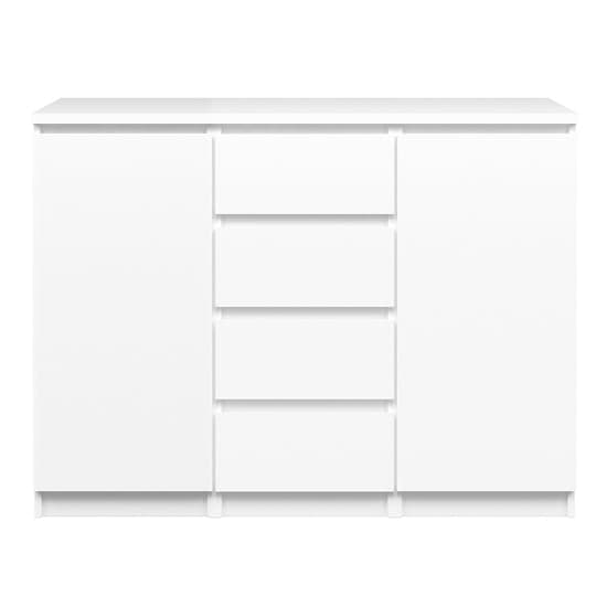 Nakou High Gloss 2 Doors 4 Drawers Sideboard In White_2
