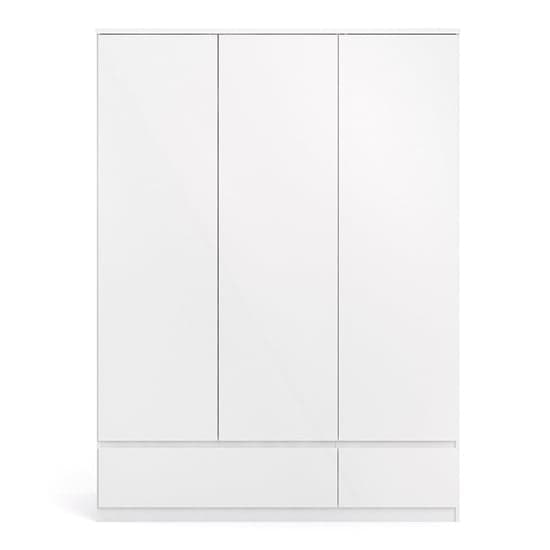 Nakou High Gloss 3 Doors 2 Drawers Wardrobe In White_2