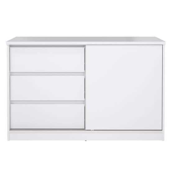 Nakou High Gloss Sideboard 1 Sliding Door 3 Drawers In White_3