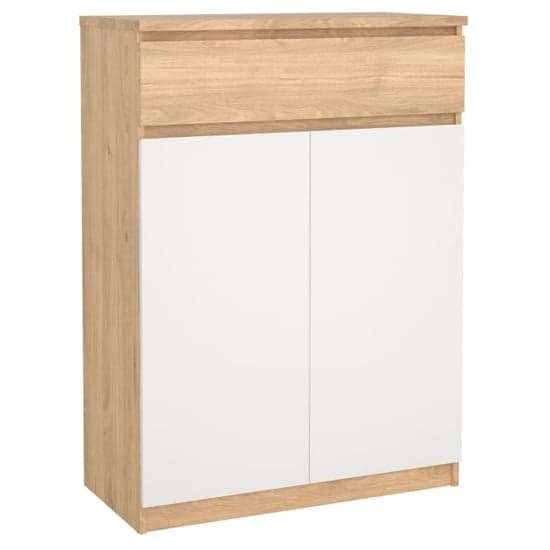 Nakou Shoe Storage Cabinet 2 Doors In Jackson Hickory And White_2