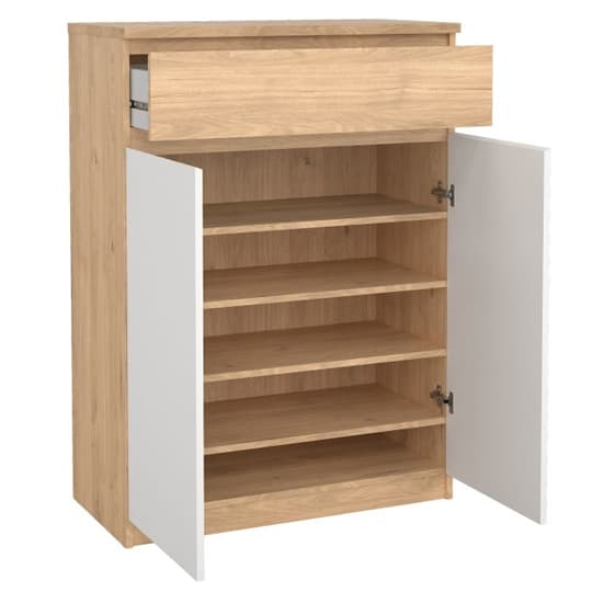 Nakou Shoe Storage Cabinet 2 Doors In Jackson Hickory And White_5
