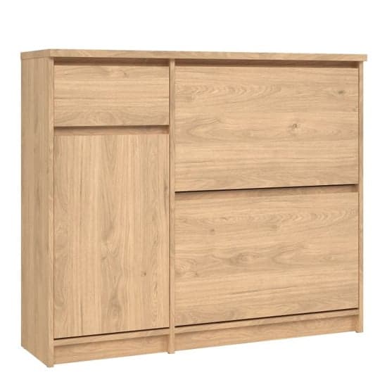 Nakou Shoe Storage Cabinet 3 Doors 1 Drawer In Jackson Hickory_2