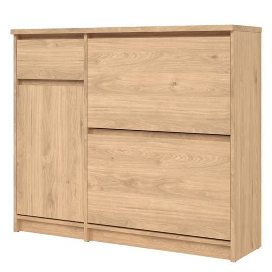 Nakou Shoe Storage Cabinet 3 Doors 1 Drawer In Jackson Hickory_4