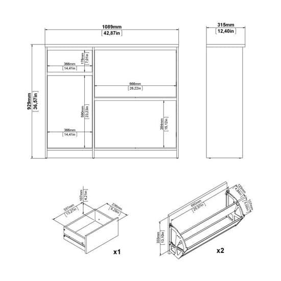 Nakou Shoe Storage Cabinet 3 Doors 1 Drawer In Jackson Hickory_7
