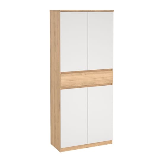 Nakou Shoe Storage Cabinet 4 Doors In Jackson Hickory And White_5