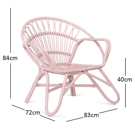 Nanding Rattan Accent Armchair In Pink_3
