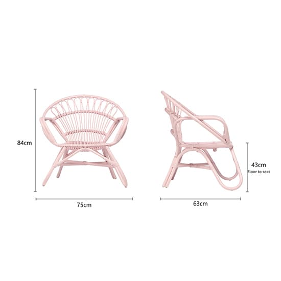 Nanding Rattan Accent Armchair In Pink_4
