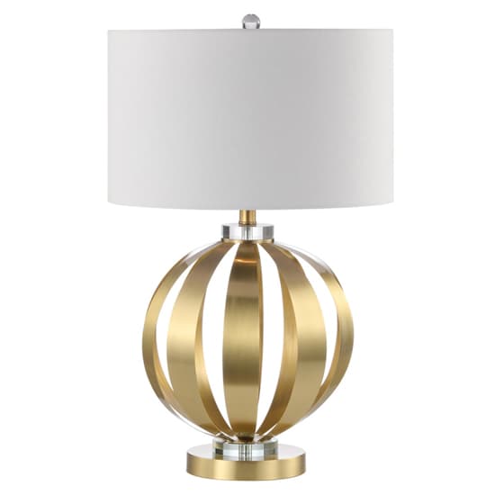 Nantes White Linen Shade Table Lamp With Gold Metal Base_2