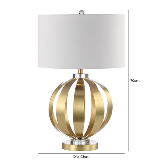 Nantes White Linen Shade Table Lamp With Gold Metal Base_3