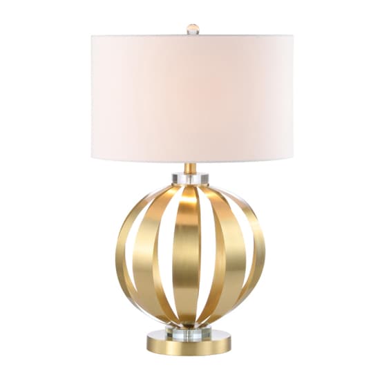 Nantes White Linen Shade Table Lamp With Gold Metal Base_4