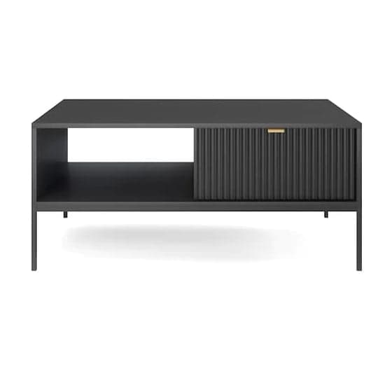 Napa Wooden Coffee Table With 1 Drawer In Matt Black_2