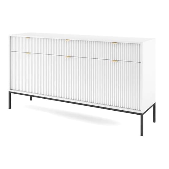 Napa Wooden Sideboard With 3 Doors 3 Drawers In Matt White_3