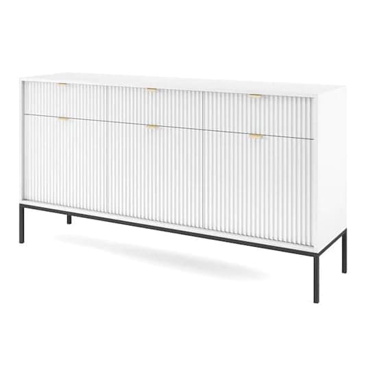 Napa Wooden Sideboard With 3 Doors 3 Drawers In Matt White Furniture