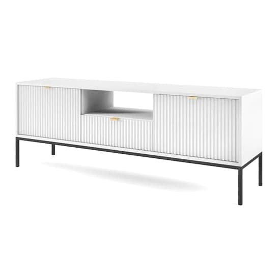 Napa Wooden TV Stand With 2 Doors In Matt White Furniture in Fashion