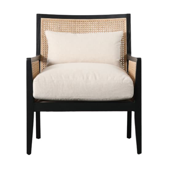 Naperville Wooden Armchair In Black And Cream_3