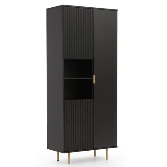 Naples Wooden Display Cabinet With 2 Doors In Black_2
