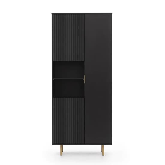 Naples Wooden Display Cabinet With 2 Doors In Black_3