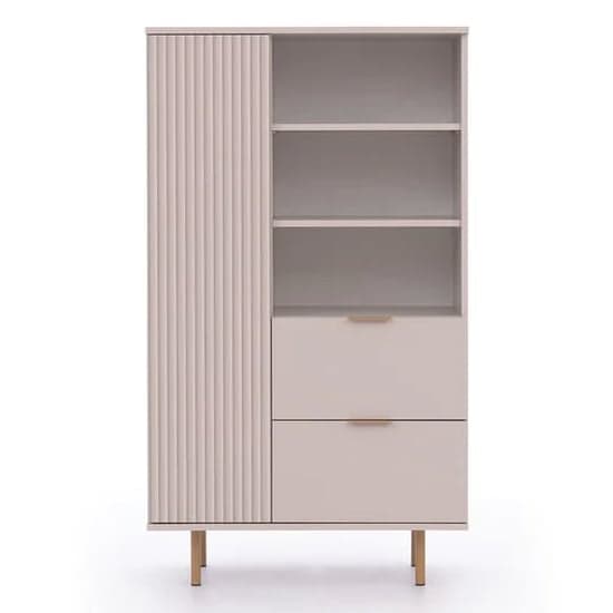 Naples Wooden Highboard With 1 Door 2 Drawers In Cashmere_2