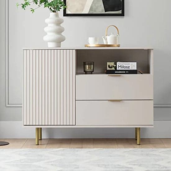 Naples Wooden Sideboard With 1 Doors 2 Drawers In Cashmere_1