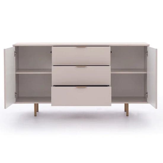 Naples Wooden Sideboard With 2 Doors 3 Drawers In Cashmere_3