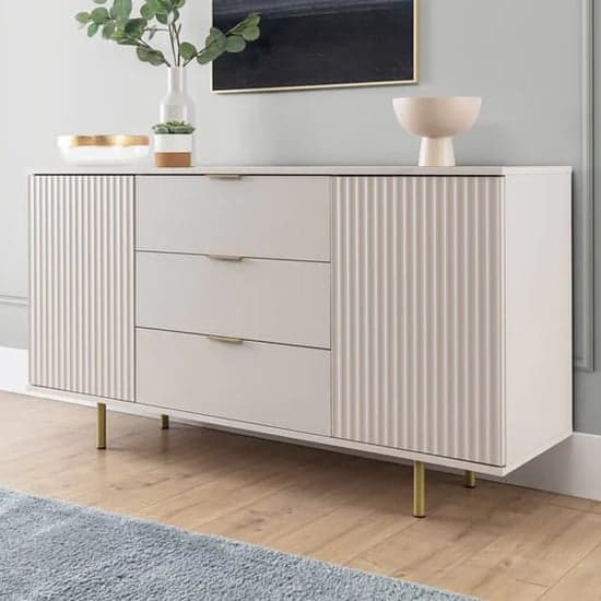 Naples Wooden Sideboard With 2 Doors 3 Drawers In Cashmere_1