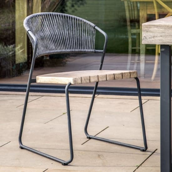 Narberth Outdoor Natural Wooden Dining Chairs In A Pair_2
