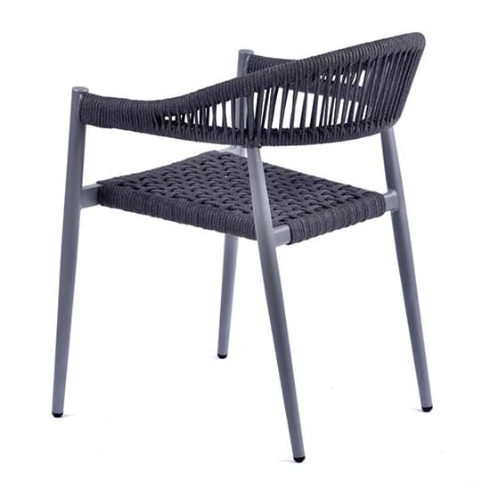 Nardo Rope Weave Arm Chair In Grey With Metal Frame_3